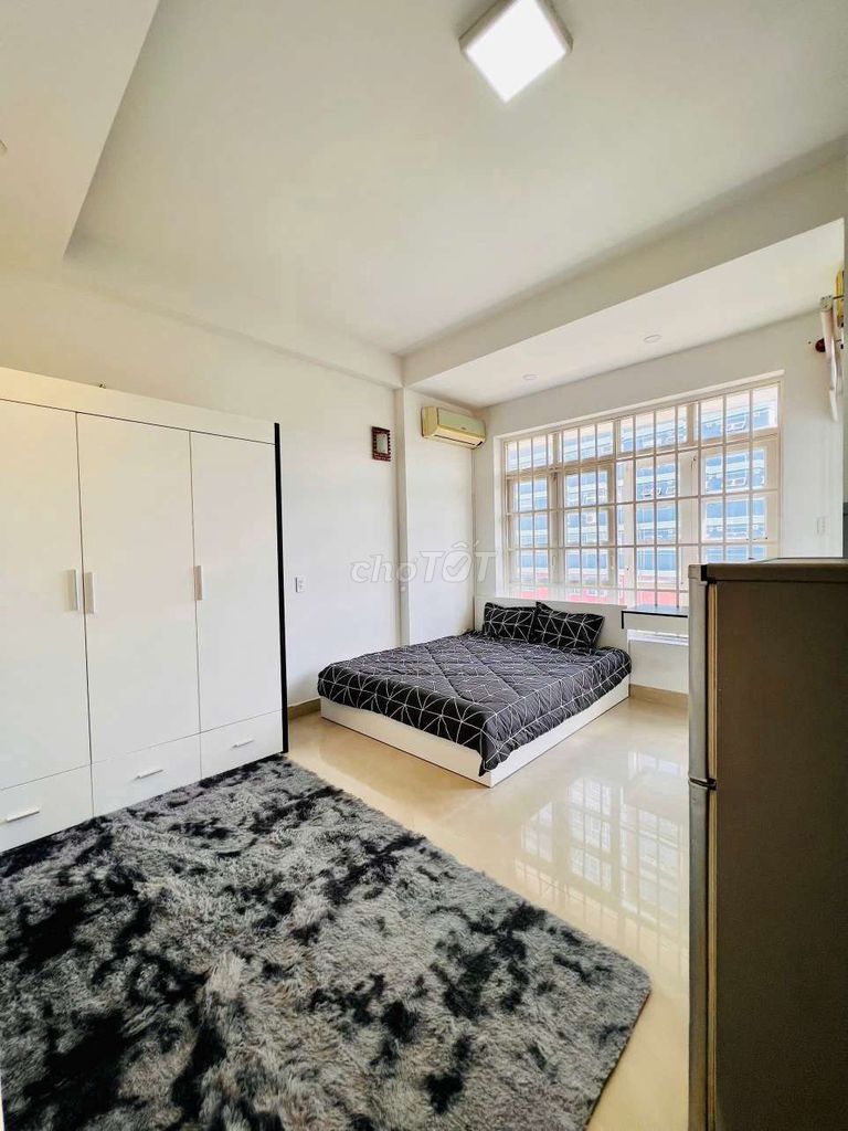 Rent a service apartment where he can't see the point of the cross.