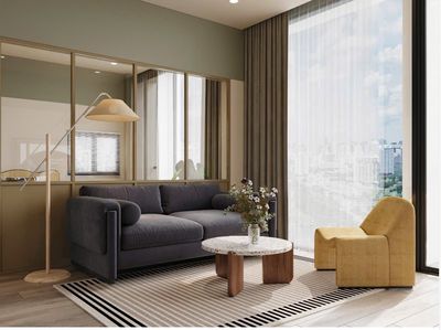 New apartment. A balcony bedroom. A full interior near the brain’sless satain island.
