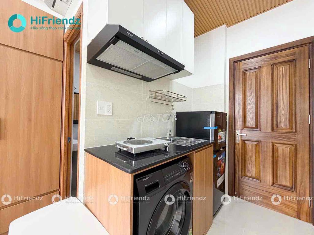 Rent the balcony studio full Lâm Văn Bền interior covertte mart