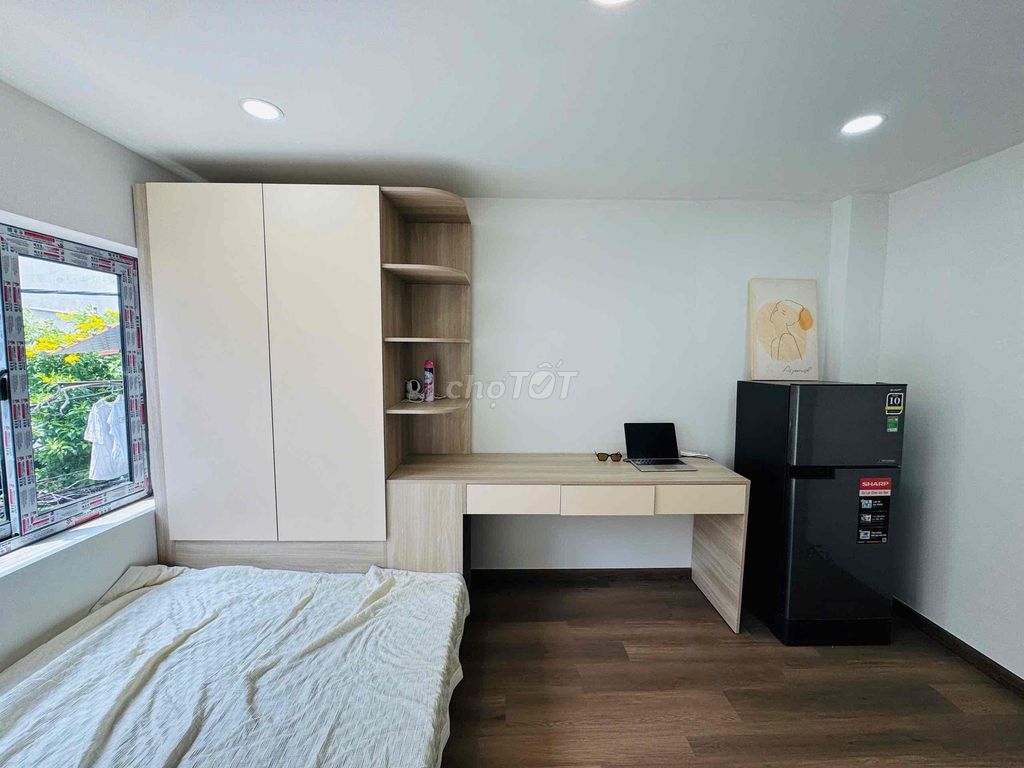 The new apartment was built at the school hall.