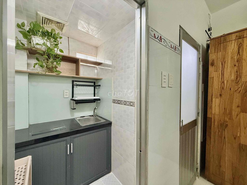 studio full kitchen separate interior - elevator - Chu Văn An