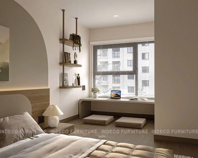 Rent the open balcony studio - the interior, near the mero