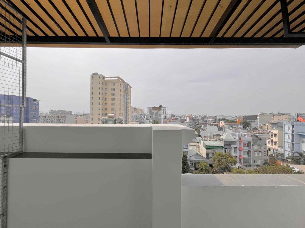 Rent a super-beautiful balcony studio near the end of the volume.