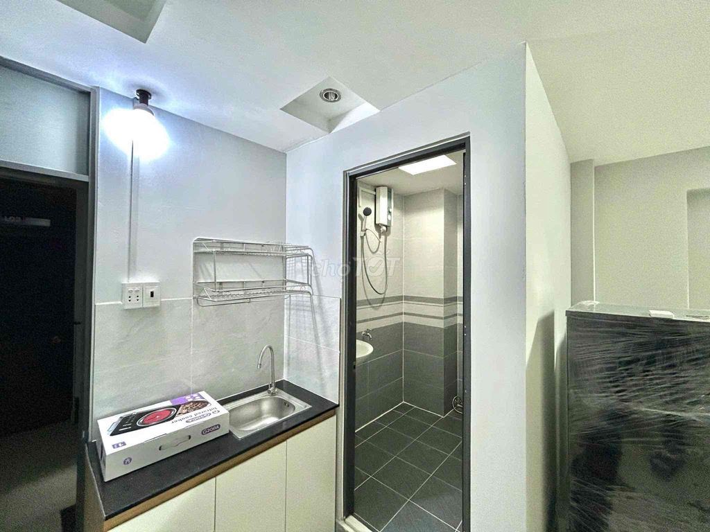 A super rare studio with open windows.