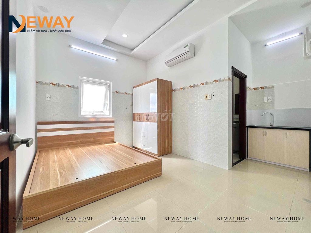 opening a newly built boarding room near the corner of a cloud