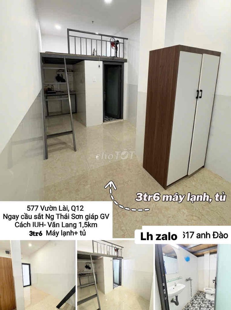 Room in Vườn Lài is 1 .5 km .3 million 5 million windows - balcony