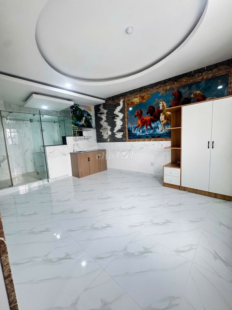 New studio -- cool room -- comfortable house.