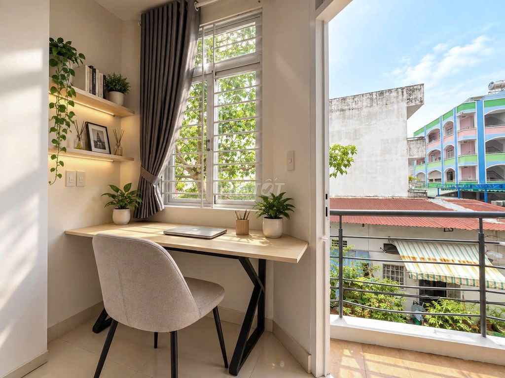 Nice new service apartment full of furniture cupping balconies window pads for sunlight.