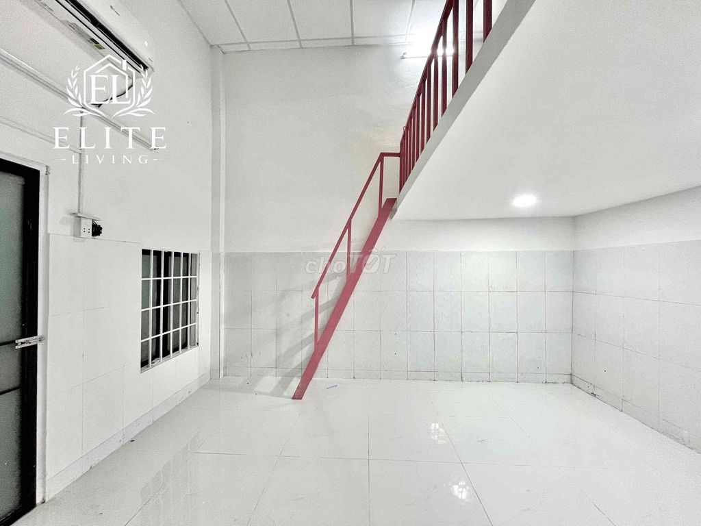 The room is empty near the high-tech area.