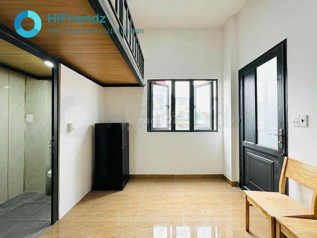 The student room has a full interior with a super wide window.
