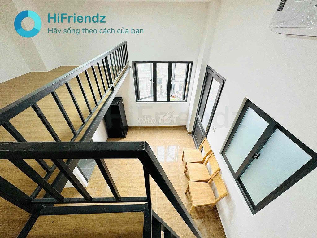 The student room has a full interior with a super wide window.