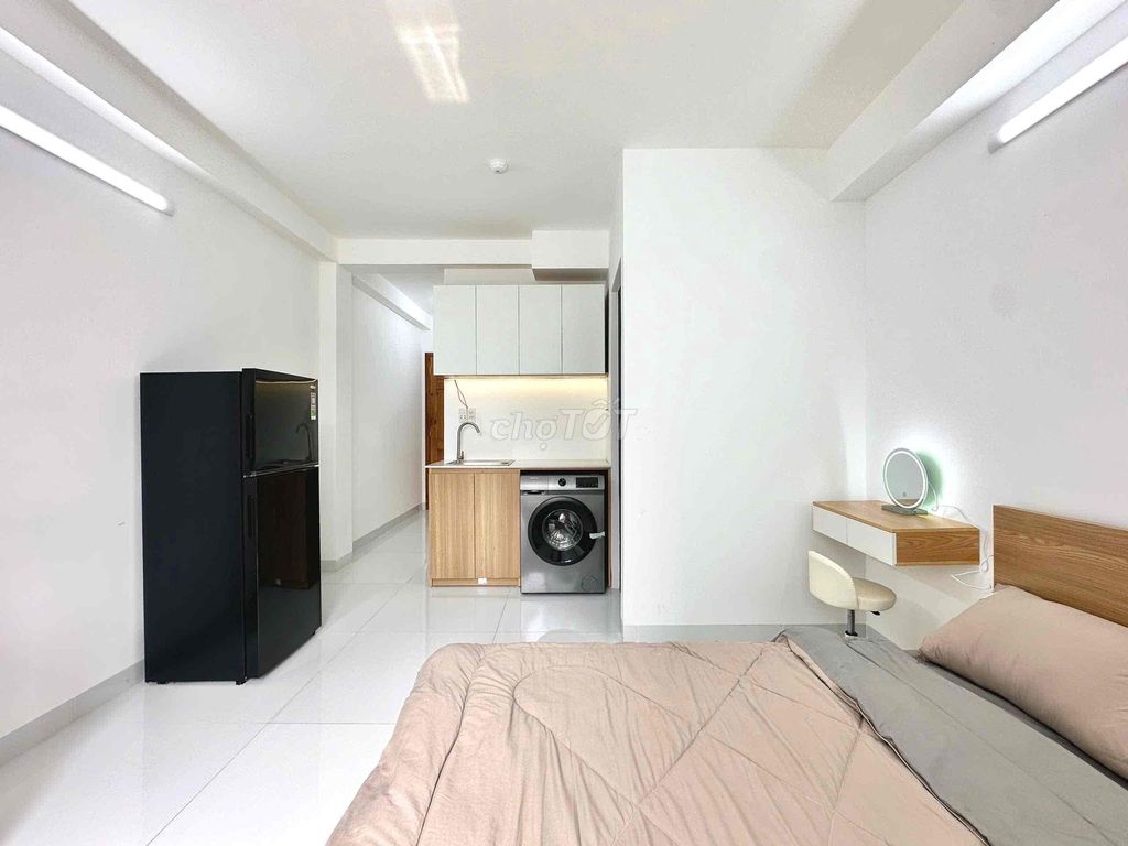 Clean balcony studio.