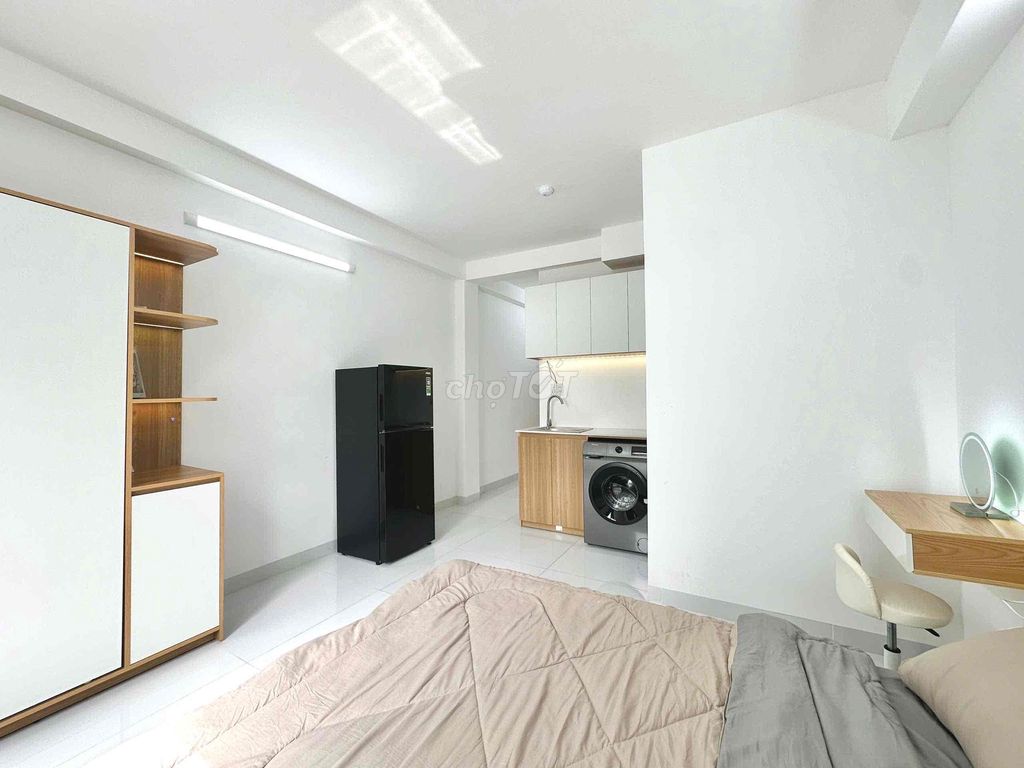 Clean balcony studio.