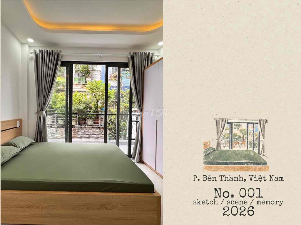 102 cống quỳnh, District 1 - New studio apartment, clean, warm, war