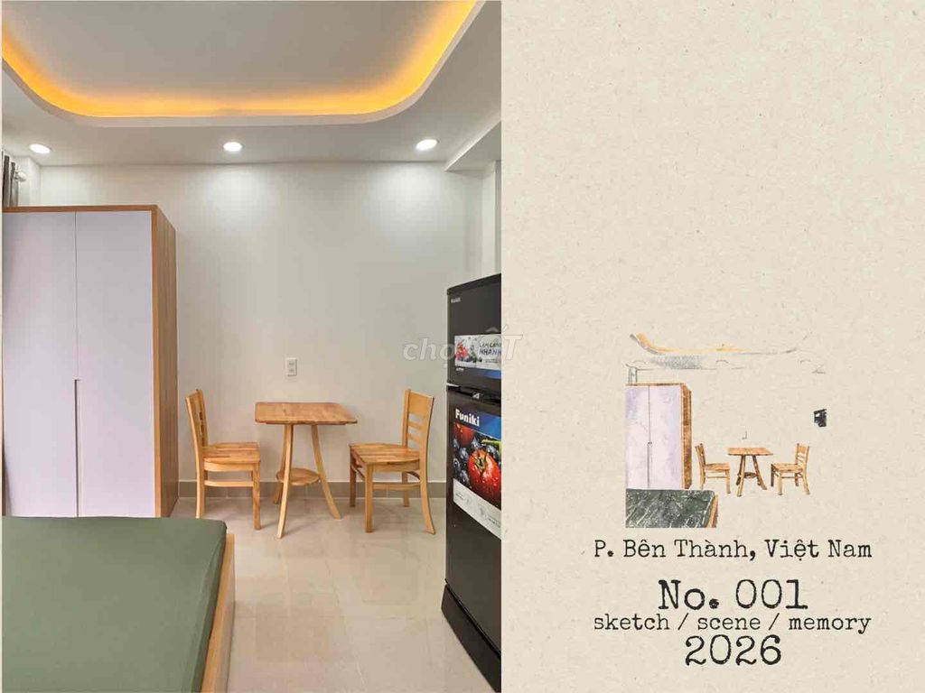 102 cống quỳnh, District 1 - New studio apartment, clean, warm, war