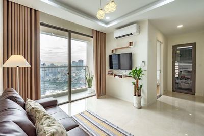 There's a lot of room. Two bedrooms. Three bedrooms at The GoldView.