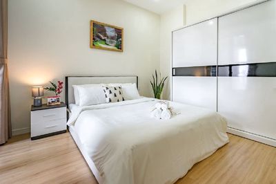 There's a lot of room. Two bedrooms. Three bedrooms at The GoldView.