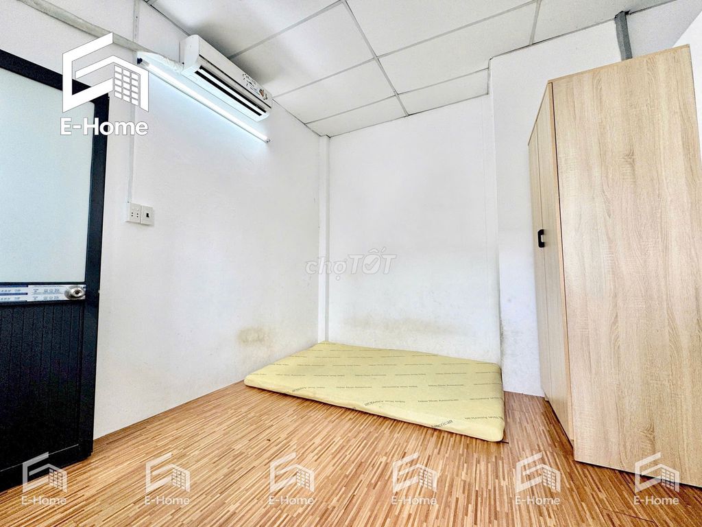 The studio is full of furniture - his own balcony - his own washing machine