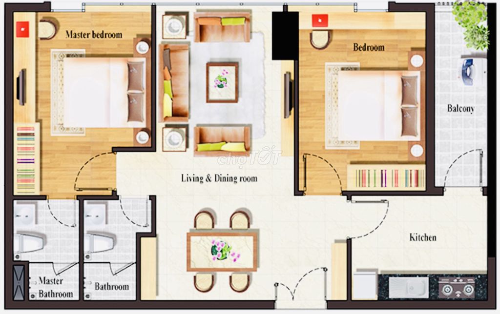 It's a good price right in front of Cộng Hòa. 70 M2 (2 bedroom - 2 toilet) Cộng Hòa Plaza
