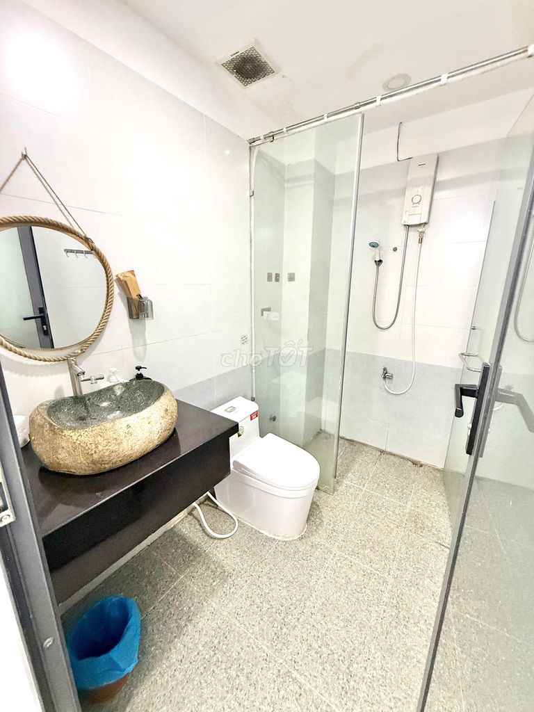 The studio is a kitchen room in the villa.