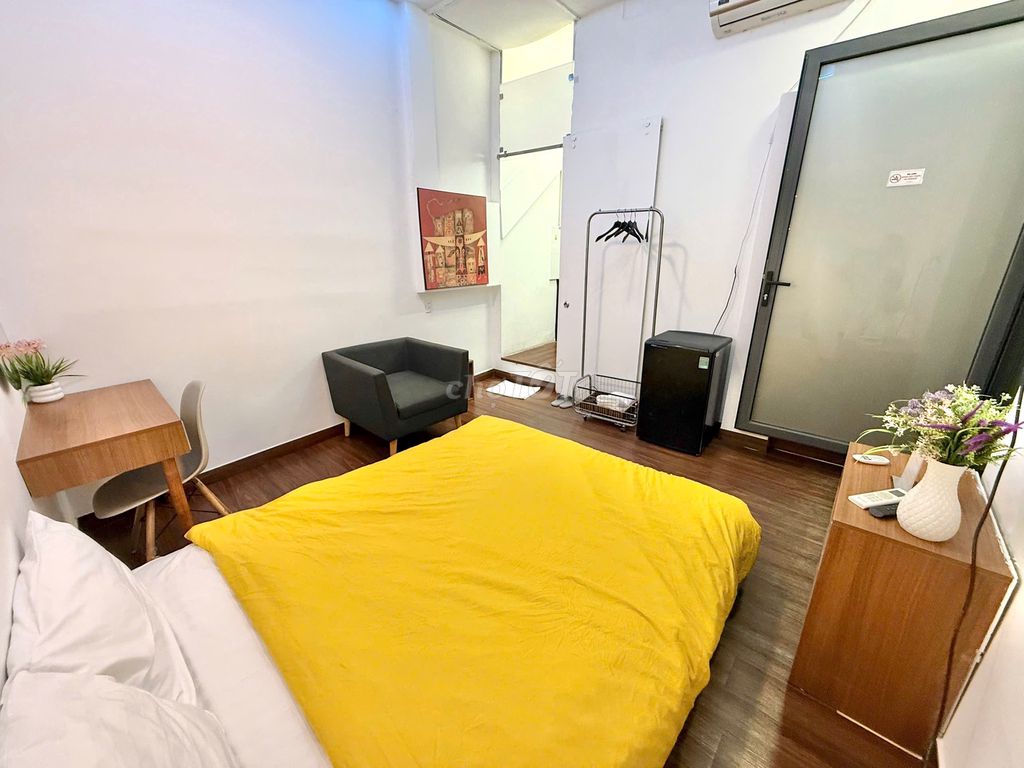 The studio is a kitchen room in the villa.