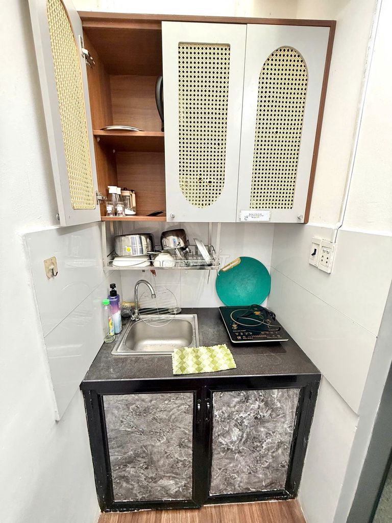 The studio is a kitchen room in the villa.