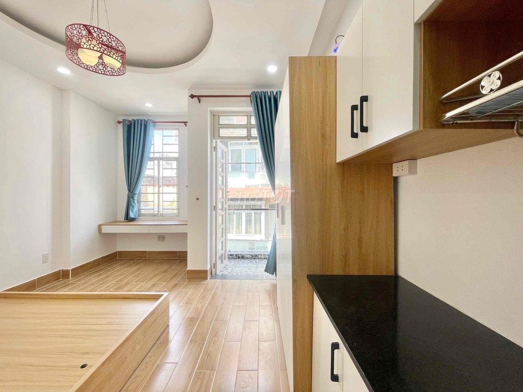 studio full interior - private balcony - Lê Lợi, Gò Vấp