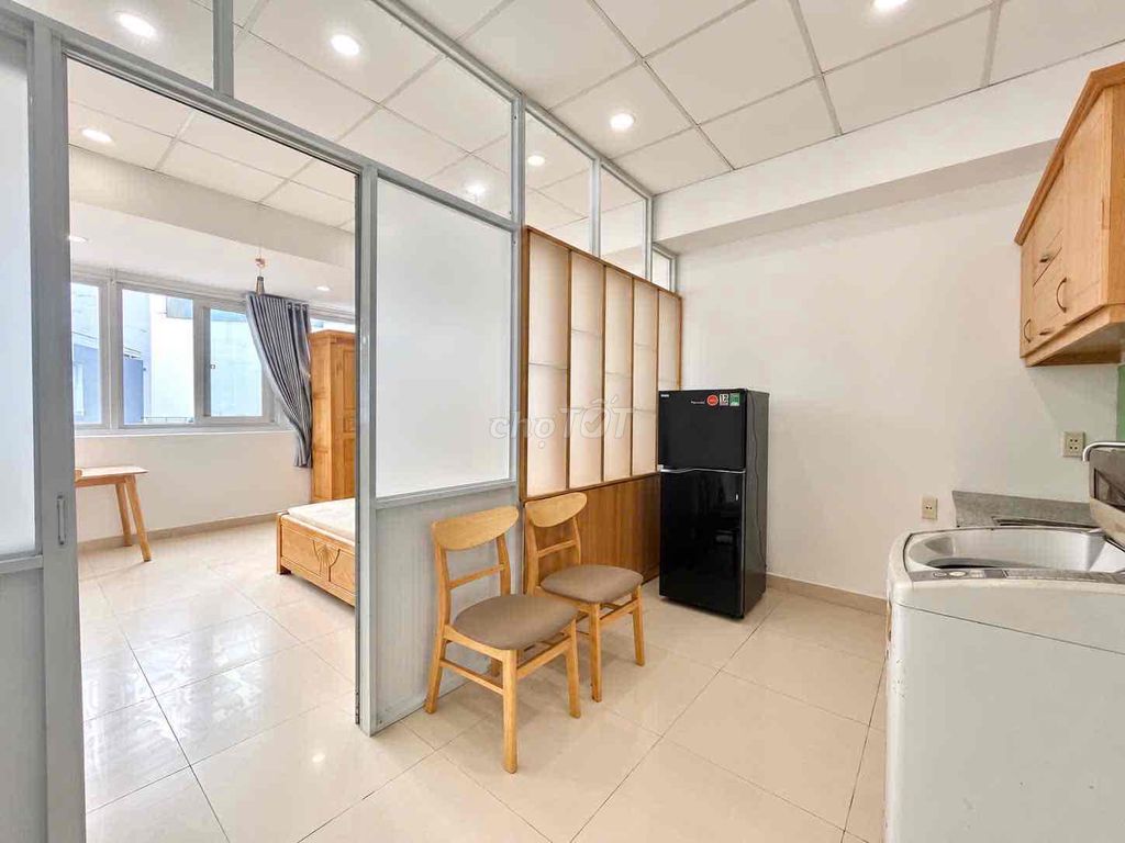 A cheap airport kitchen room.