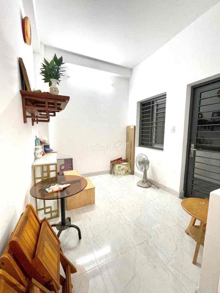 Two floors up the roof. Three bedrooms. Three toilets with basic interiors.