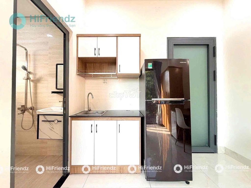 The service apartment is a studio right next to the positive line, copper grammar.