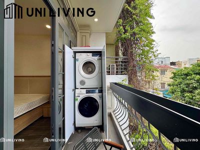 Rent the studio with a balcony - full interior - behind the mega market