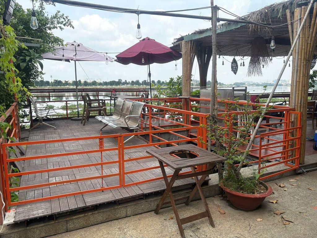 The river-view apartment has a pool.