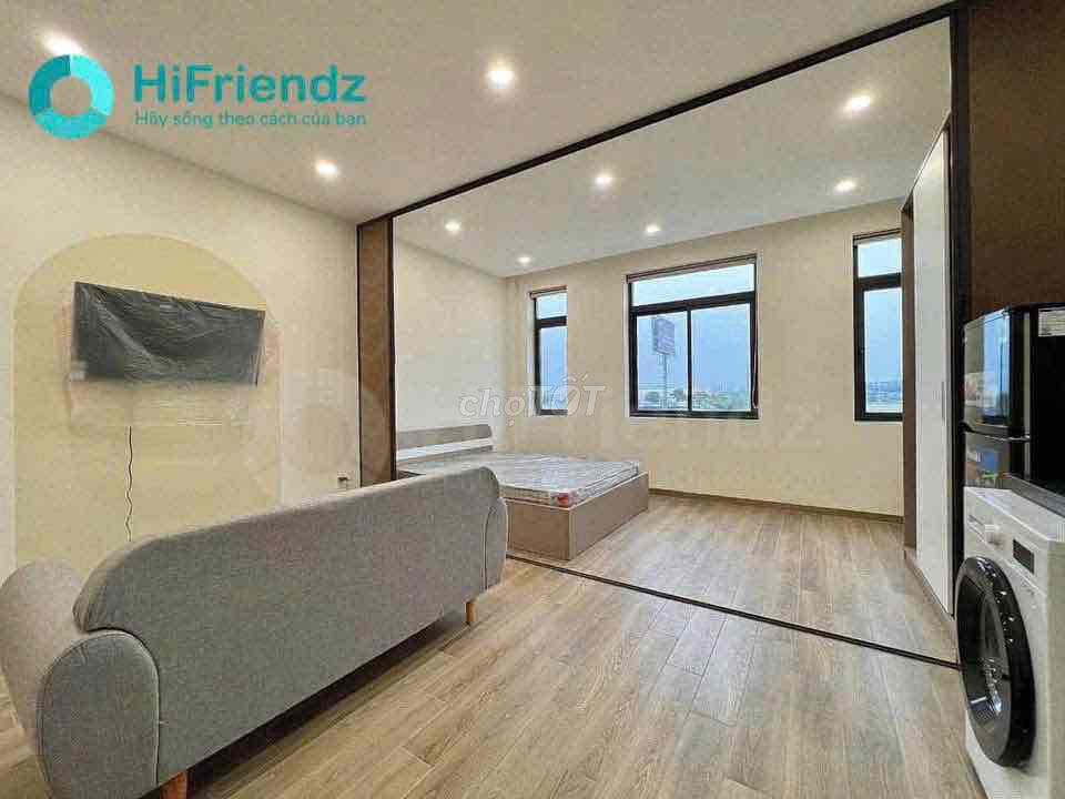 The studio can separate the kitchen into a bedroom - a full interior - open window