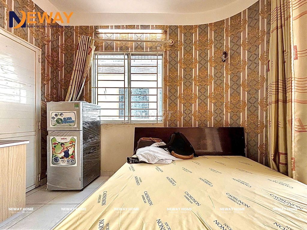 The balcony apartment in the shower dress.