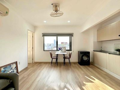 The apartment. A super-wide bedroom.