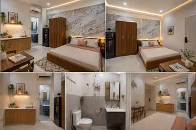 service/studio apartment near the new brain ceiling 100% internal interior