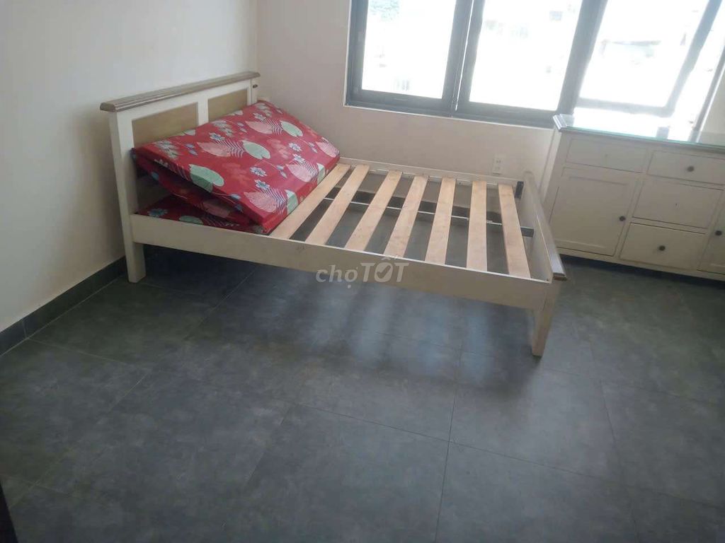The room is wide, private toilet, full interior.