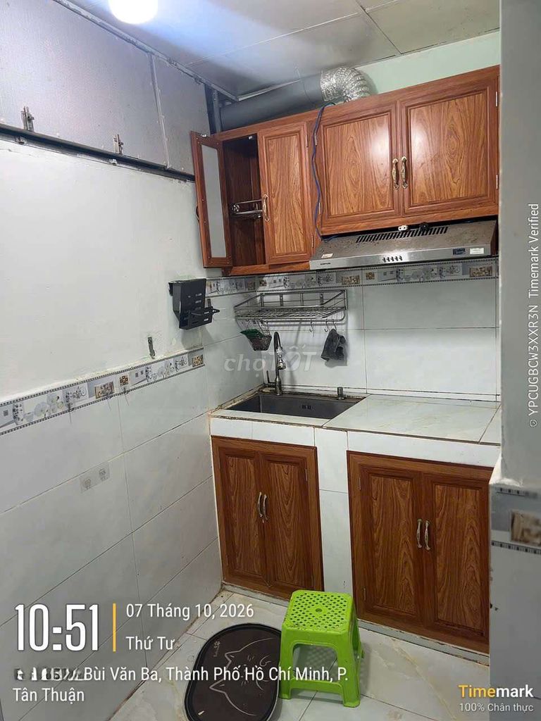 The original building, 44 Bùi Văn Ba Street, area 3 x 7, 1 floor, 2 bedroom, one bathroom.