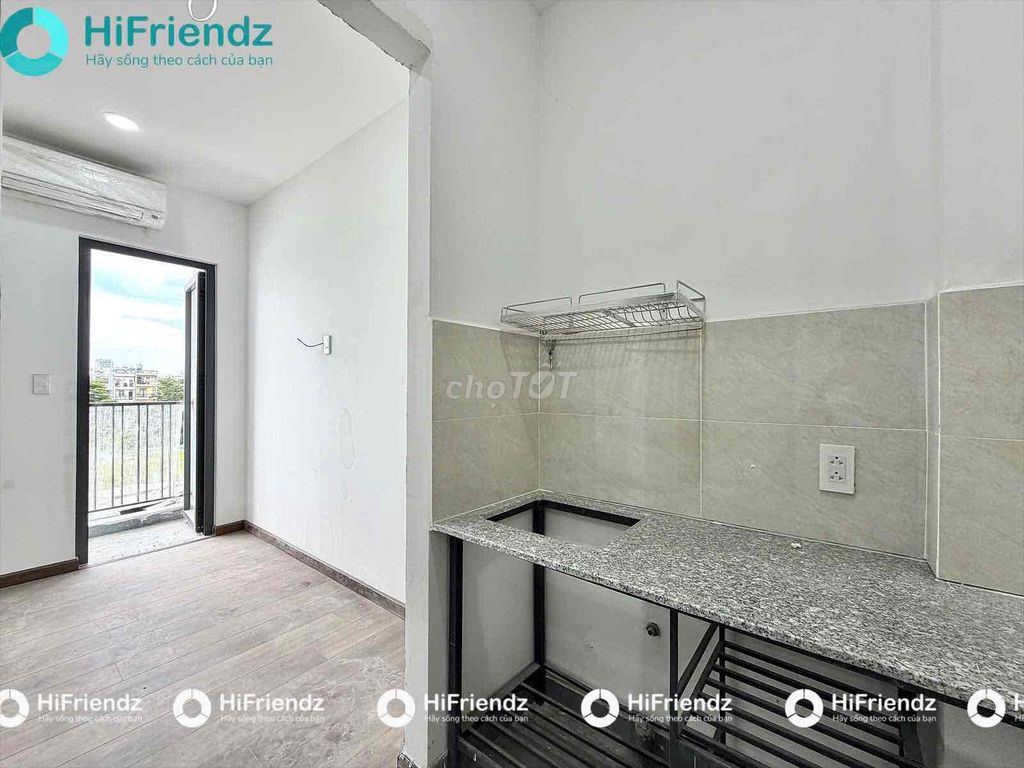 The balcony studio is newly built near the university.