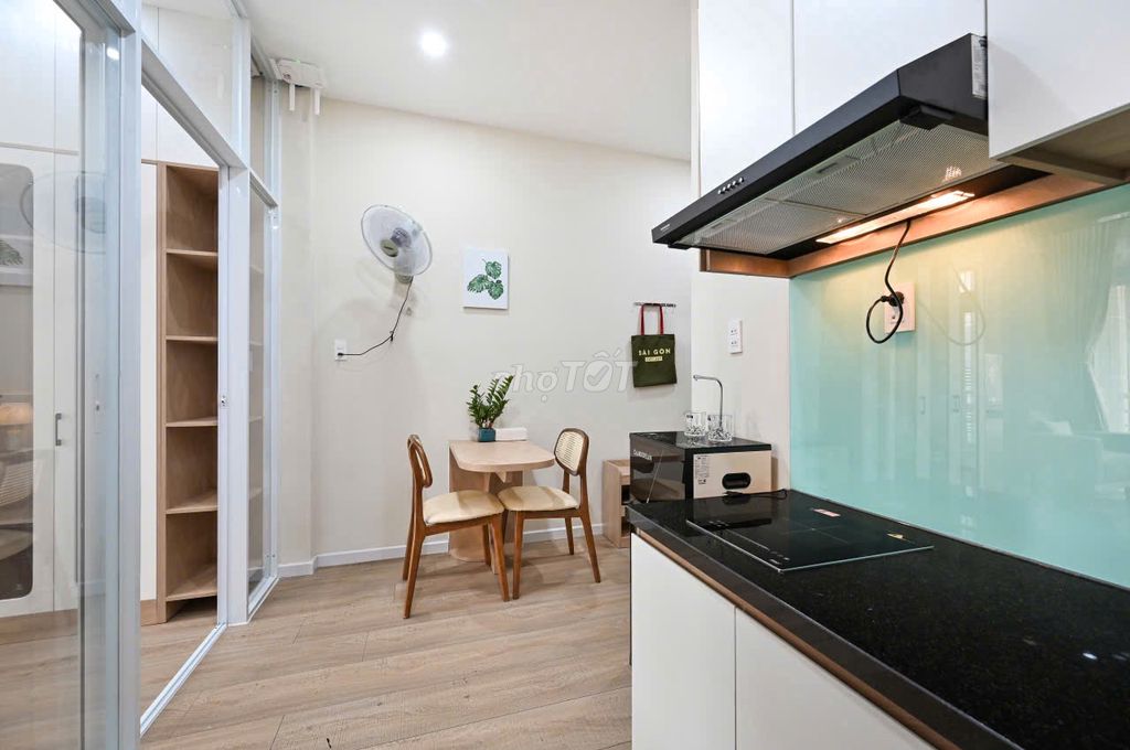 It's the center of the apartment. A new, open, open-air interior.