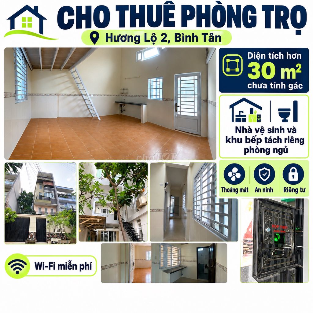 Rent room with a guard-- Hương Lộ 2, Bình Tân.