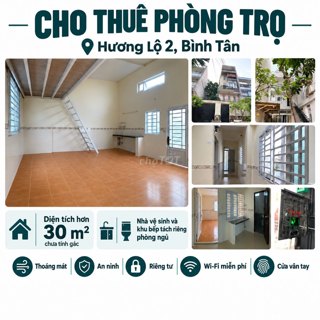 Rent room with a guard-- Hương Lộ 2, Bình Tân.