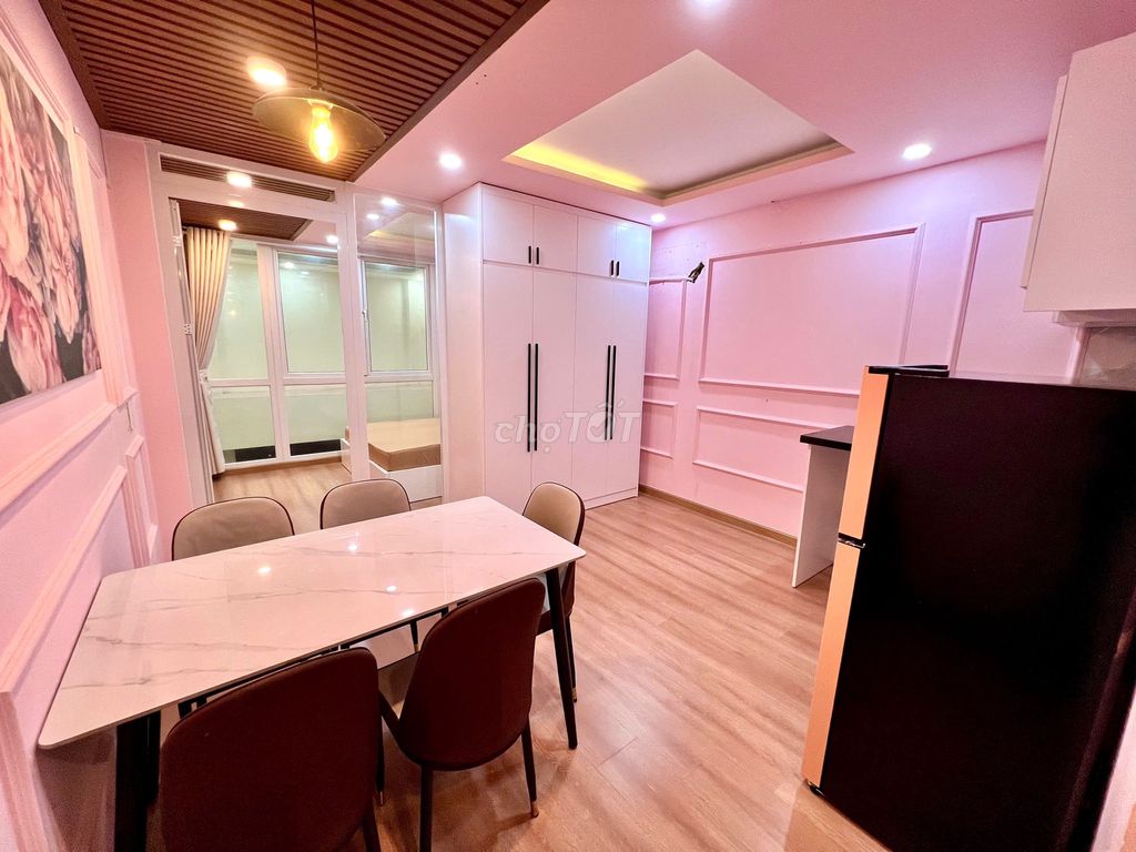 apartment one pink bed room area full interior utility