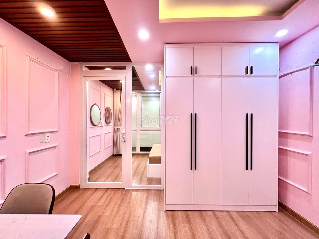 apartment one pink bed room area full interior utility