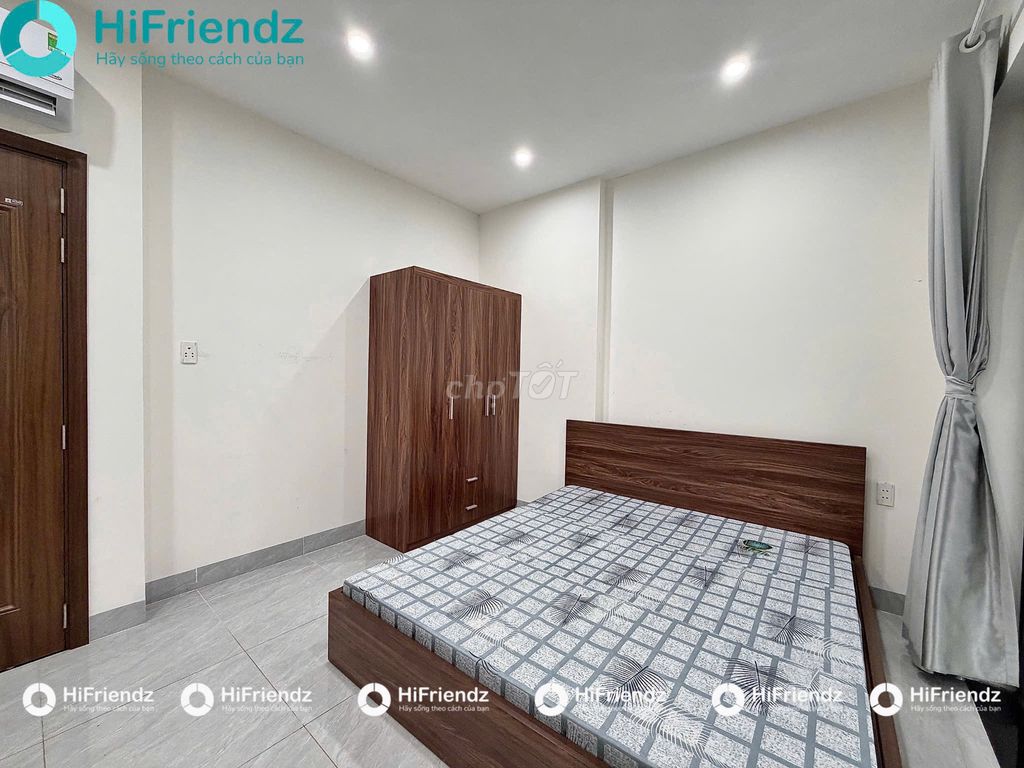 Rent the studio service apartment, basic interior, cool balcony