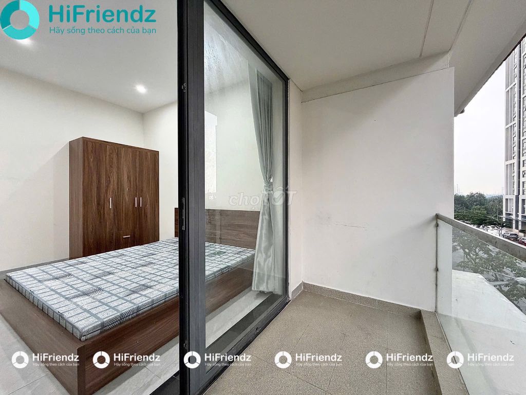 Rent the studio service apartment, basic interior, cool balcony