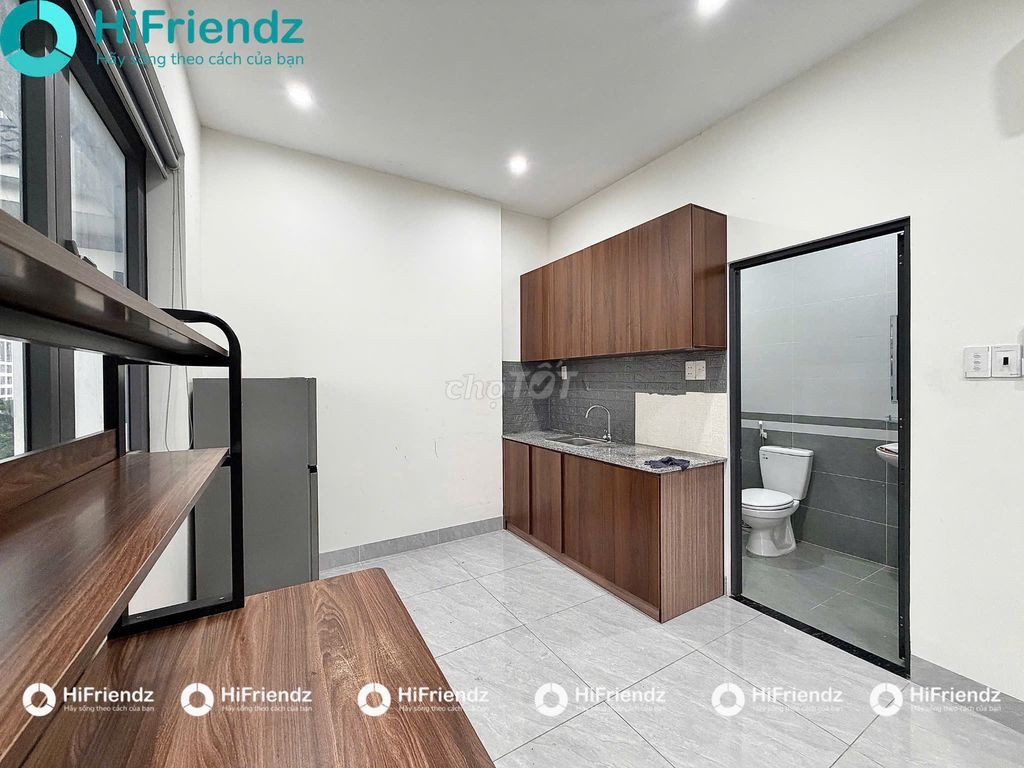 Rent the studio service apartment, basic interior, cool balcony