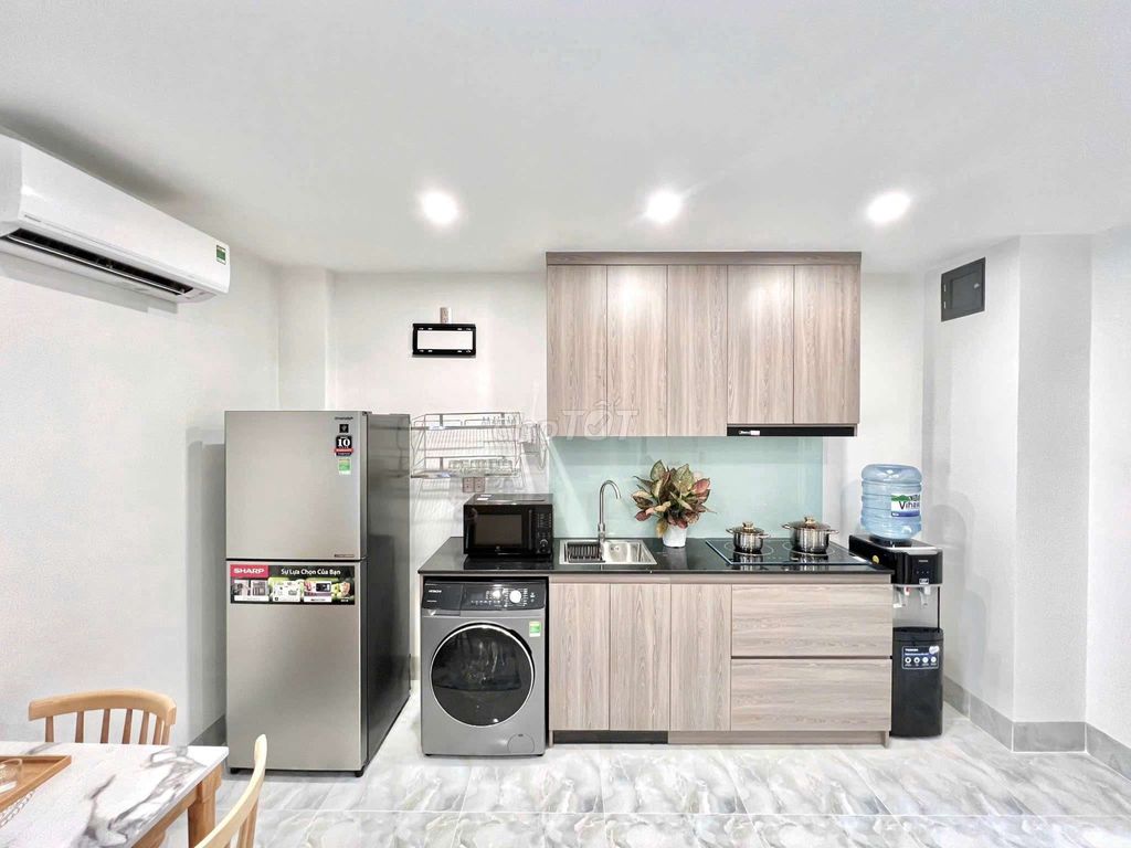 The apartment. One bedroom. Full interior of the elevator.