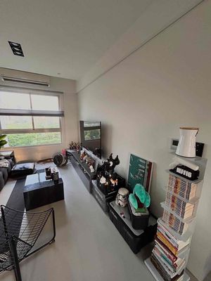 The kitchen room is full of furniture downtown in District 7.