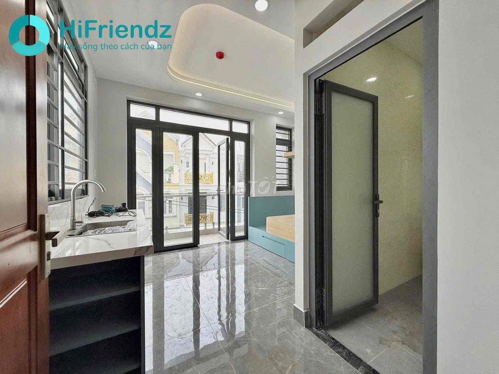rented studio full interior - clean Lê Đình Cẩn balcony near aeonbt
